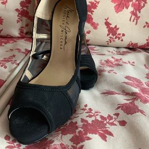 Black peep toe heels